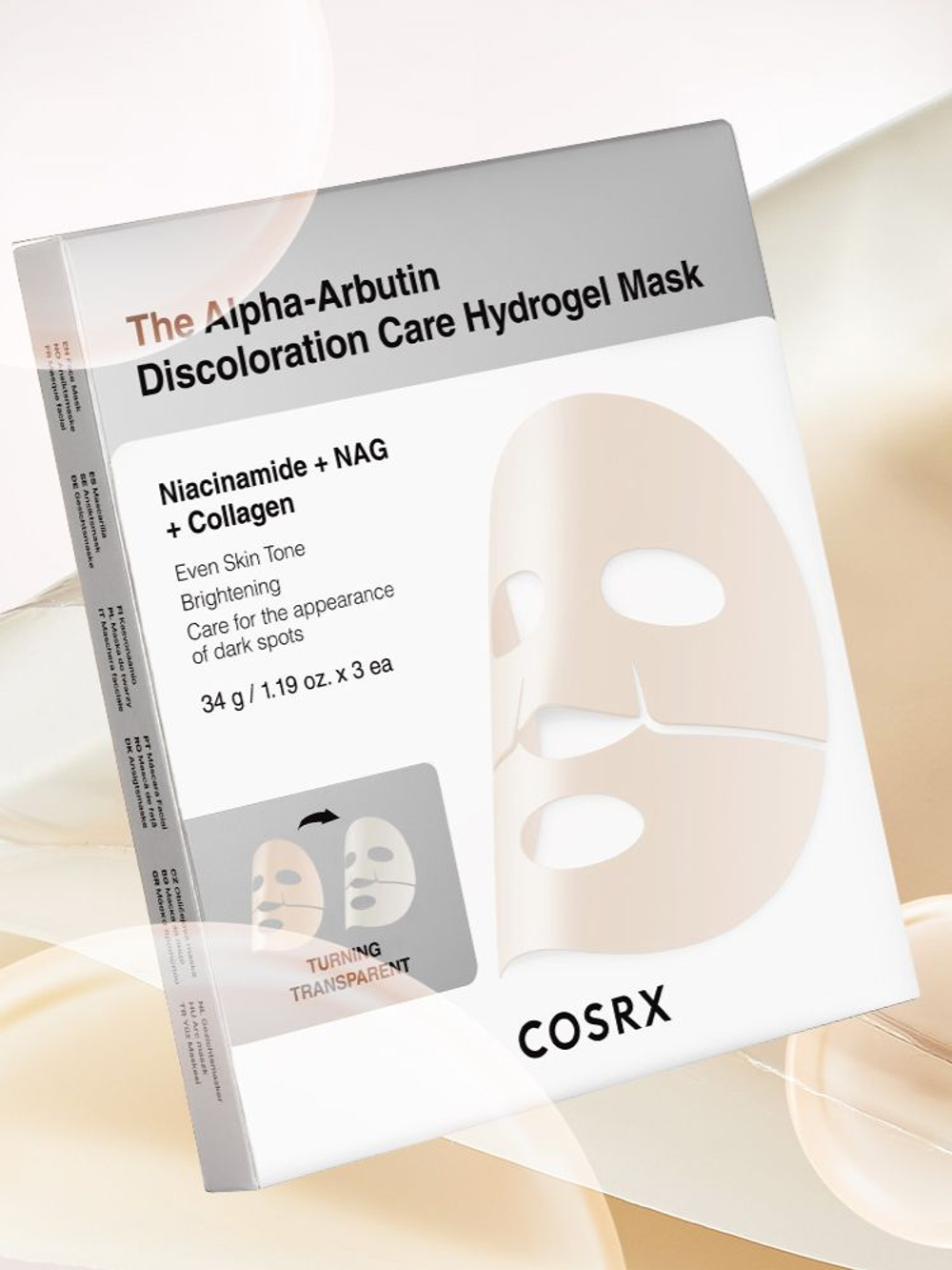 Гидрогелевая маска с муцином улитки Cosrx Advanced Snail Mucin Glass Glow Hydrogel Mask 3 шт.