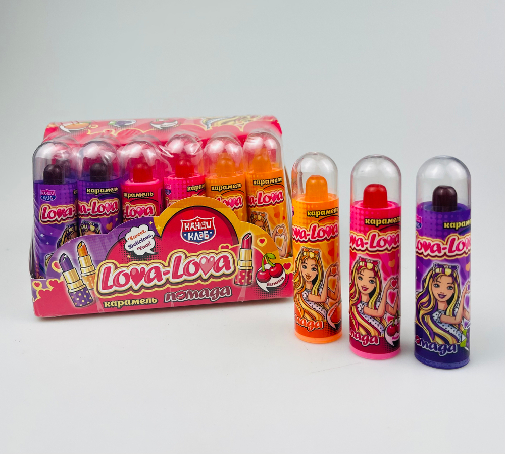 Карамель "Lova-Lova Помада" ассорти 4гр*30шт*12 блоков.