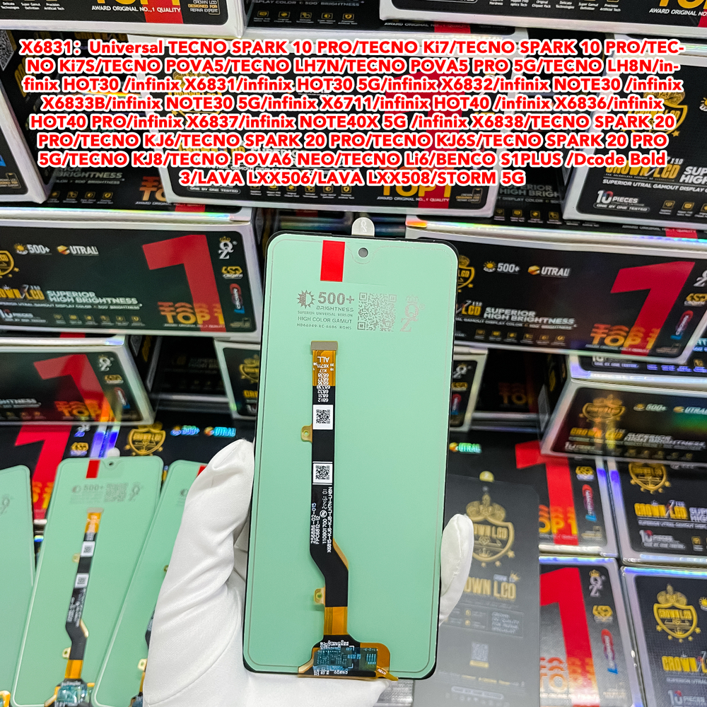 Дисплей Tecno Pova 5/5 Pro/6 Neo/Spark 10 Pro/20 Pro/Infinix Hot 30 /40/40 Pro/Note 30/40X Crown OEM