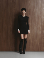 Платье вязаное мини, цвет чёрный