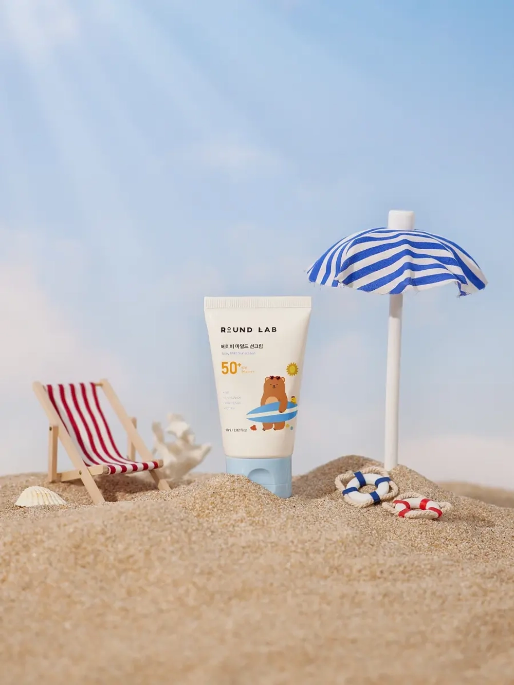 Round Lab Детский солнцезащитный крем для чувствительной кожи SPF50+ PA++++ Baby Mild Sunscreen 60 мл