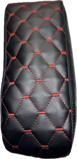 Чехол на штатный подлокотник Лада Веста (красная нить Рубин)