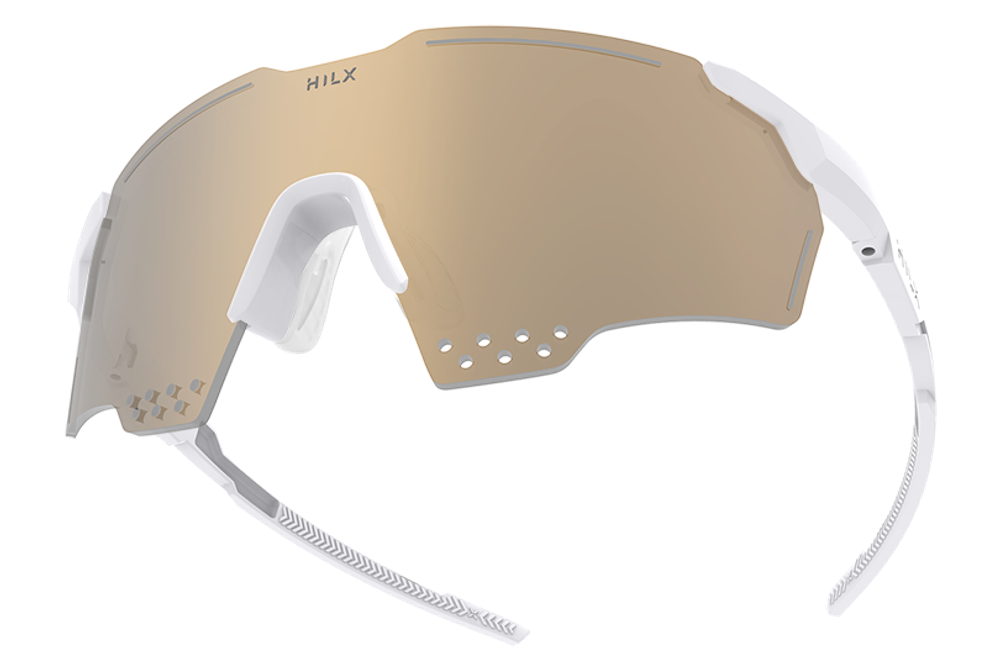 Спортивные очки с диоптриями HILX Gladiator (L) / Shiny White / Gold Mirror Lens