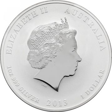 1 доллар 2013 Австралия «Восточный лунный календарь - год змеи»