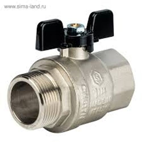 STOUT Кран шаровой полнопроходной, ВР/НР, ручка бабочка 1 1/4*