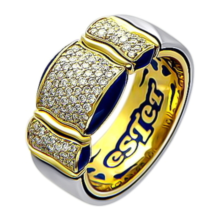 Кольцо с бриллиантами  из комбинированного золота JA-K-К684711Э