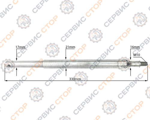 Вал вторичный к роторной косилке задненавесной L-330 мм