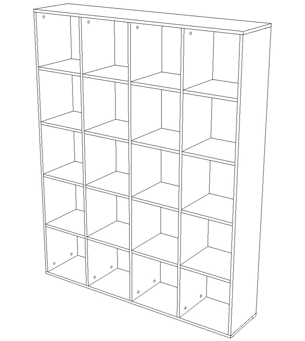 Стеллаж 20 секций 300×1352×1686