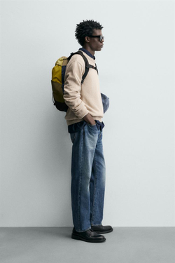 ZARA СВИТЕР ИЗ РЕЛЬЕФНОГО ХЛОПКА, РЫЖЕВАТО-КОРИЧНЕВЫЙ