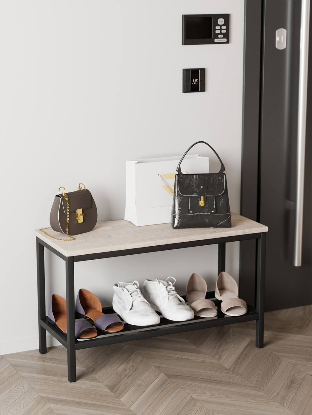 Обувница с сидением лофт AURA