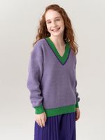 Джемпер для девочки AT954 сиренево-зеленый