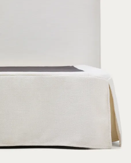 Кровать Jaira из белого шенилла со съемным чехлом для матраса 160x200 см