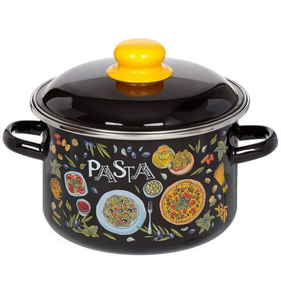 Кастрюля сталь, эмал, 3 л, с крыш, СтальЭмаль, Паста, 1RD181M, индукц