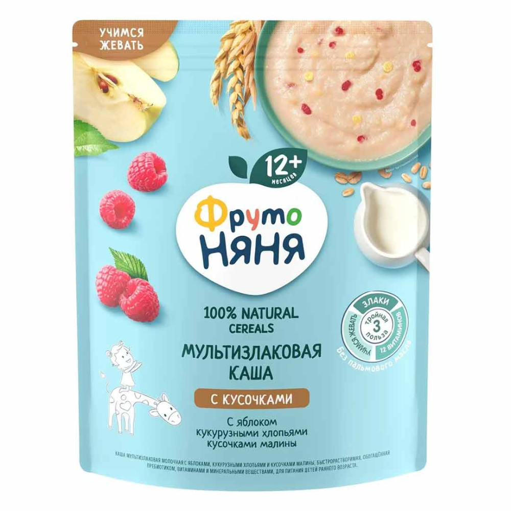 Каша Фруто Няня пшеничная с яблоком и малиной 200 гр