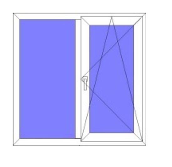 Окно пластиковое ПВХ 1200*1200п.п. правое поворотно-откидное Ивапер 70 Grau