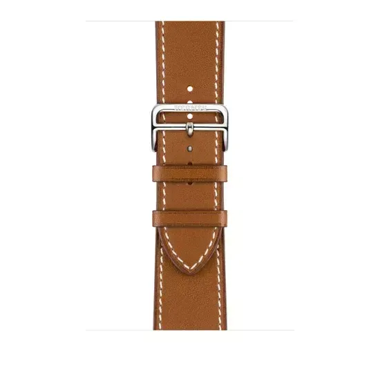 Apple Watch Hermès 45mm Silver Stainless Steel Case with Single Tour Deployment Buckle Fauve