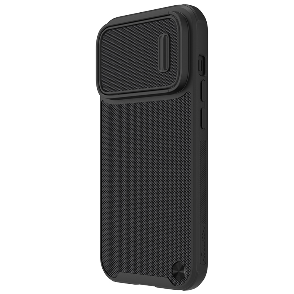 Чехол с поддержкой зарядки magSafe от Nillkin для iPhone 14 Pro, серия Textured Case S Magnetic Case (покрытие нейлонового волокна), полуавтоматический механизм сдвижной шторки