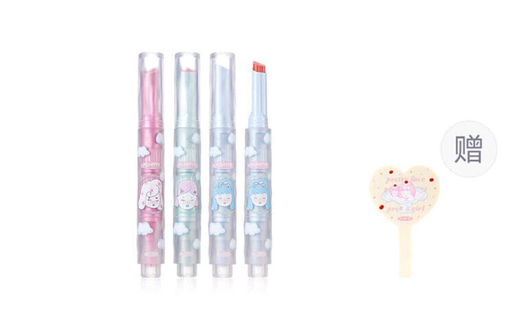 Блески и тинты для губ FLORTTE Girls&#39; Dormitory Wackky Lip Mud Velour Complexion Easy-to-Blend 3 Pack