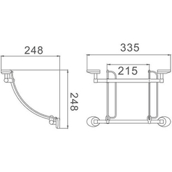 Полка угловая стеклянная для ванной 2-х ярусная Haiba HB1607-2