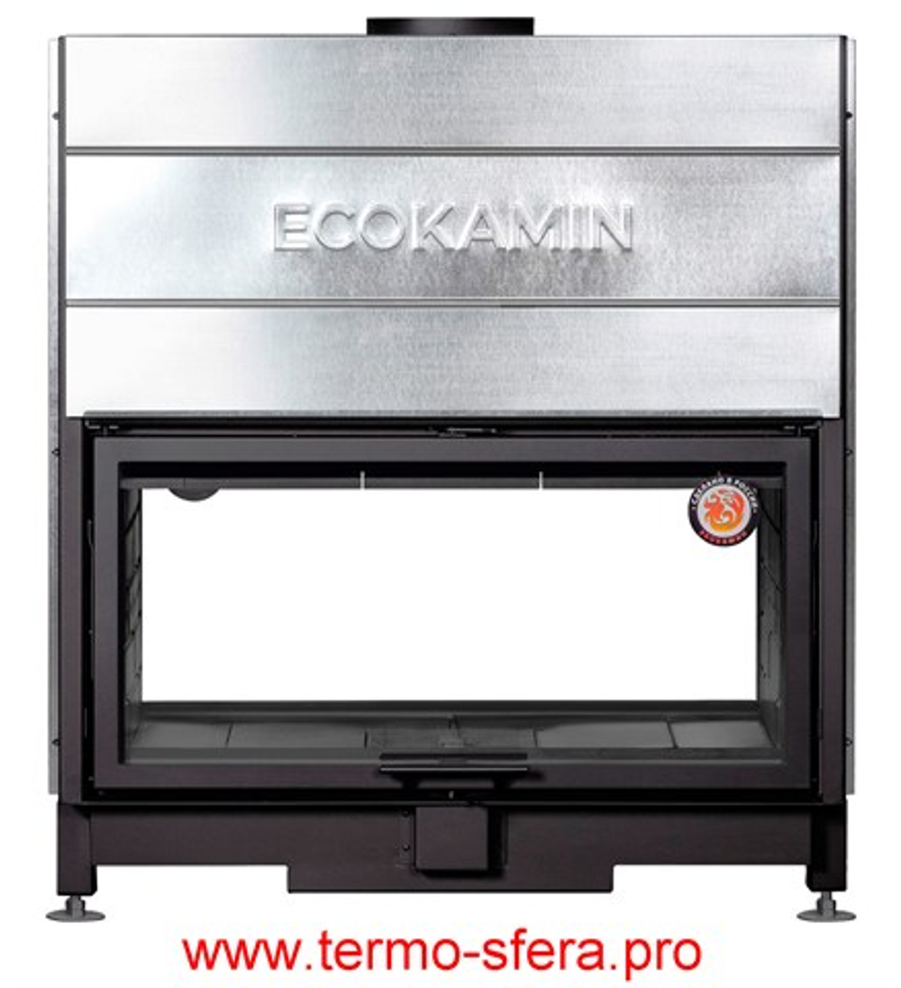 Каминная топка Экокамин ВЕГА 1000 TB туннельная черный шамот