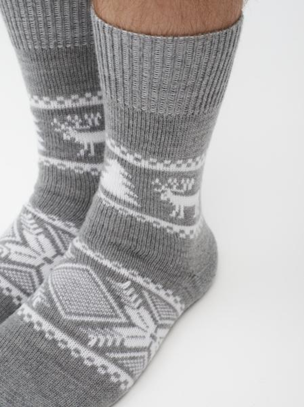 Теплые шерстяные носки Н007-03 серый