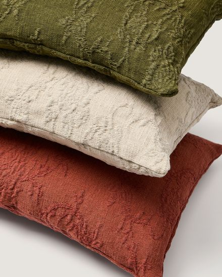 Чехол на подушку Velina из бежевого льняного жаккарда с узором 30 x 50 см