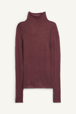 ZARA СВИТЕР ТОНКОЙ ВЯЗКИ, КАШТАНОВЫЙ