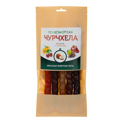 Чурчхела ассорти с фундуком 5 шт в упаковке 450 гр