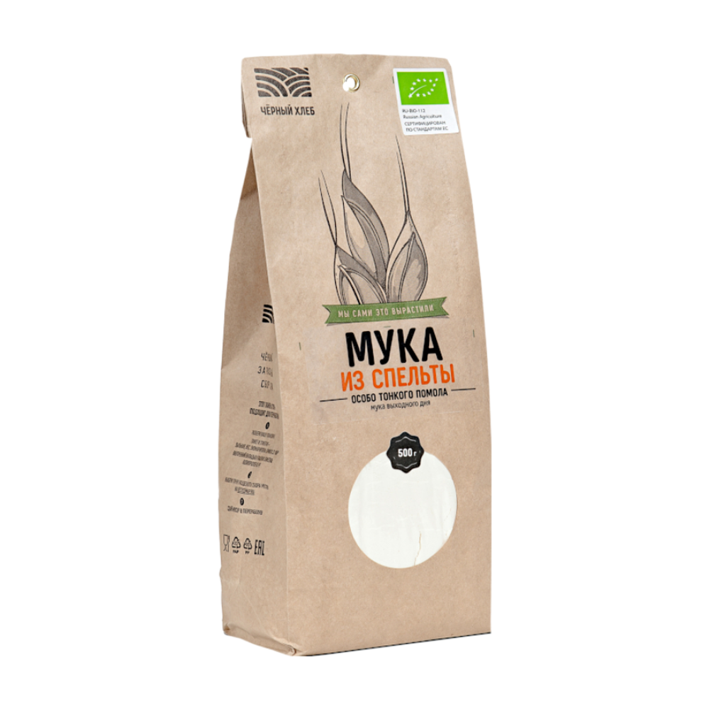 Мука из пшеницы спельты особо тонкого помола 500гр (ЧЕРНЫЙ ХЛЕБ)
