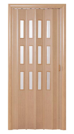 Пластиковые Двери Гармошка цвет: Дуб старый со стеклом