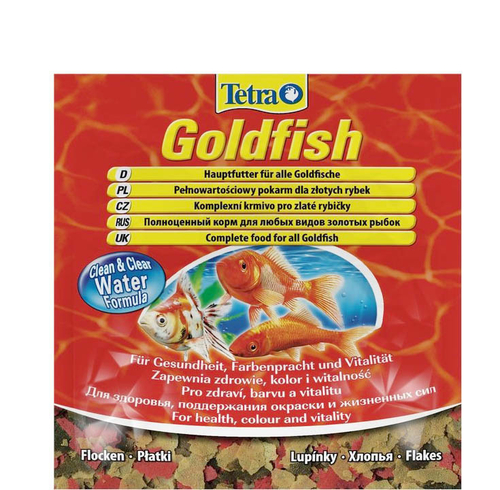 Корм для рыб TetraGoldfish Sachet, основной корм для золотых рыбок в хлопьях, пакет 12гр