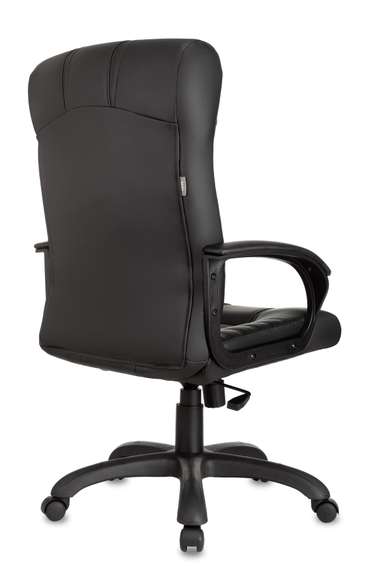Кресло руководителя Бюрократ KB-10 черный эко.кожа крестов. пластик