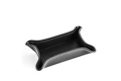 Лоток для мелочей из кожи люкс черный