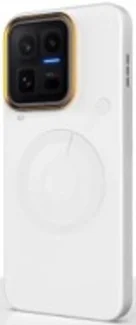 Защитный чехол для IQOO 15 Ultra с MagSafe (Белый с золотой окантовкой блока камеры)