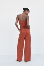 Брюки straight-leg из рельефной ткани