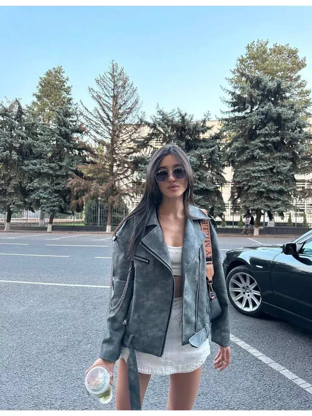 Косуха куртка кожаная oversize