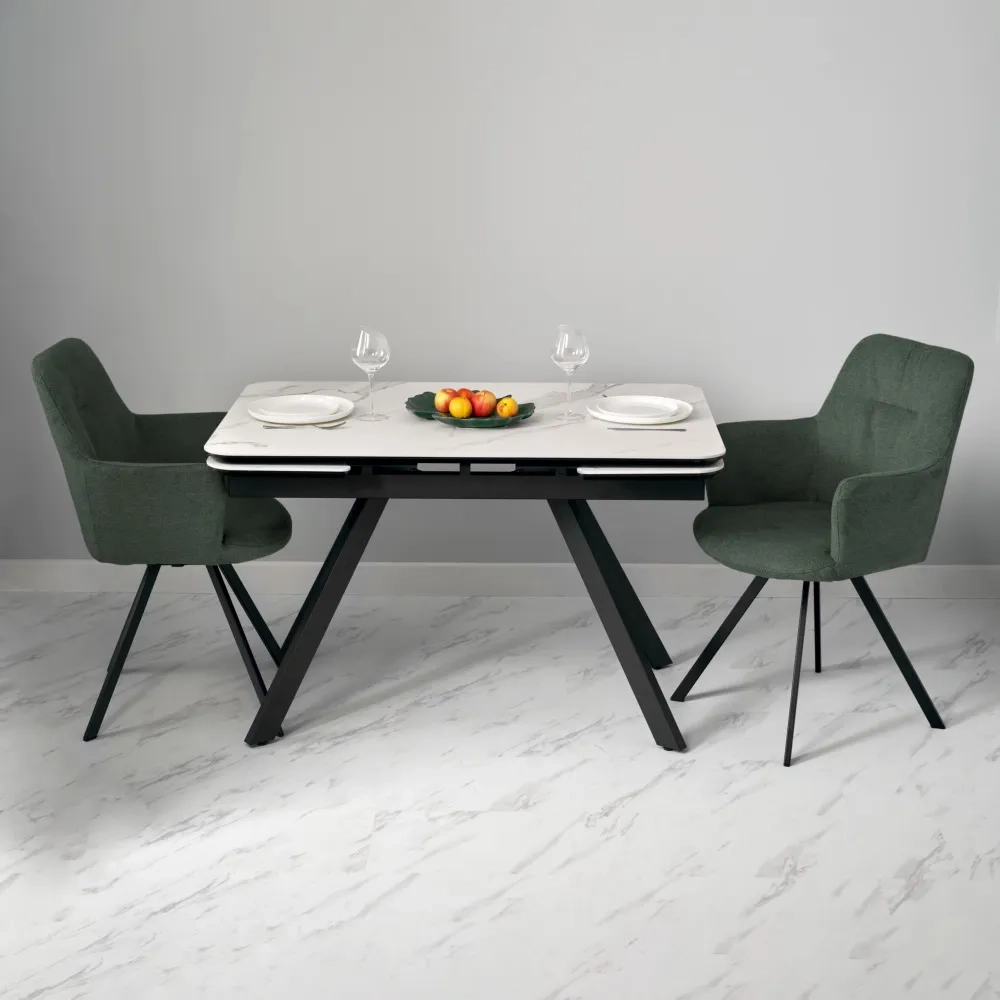 Комплект из 2-х стульев Bradex Home Grant зелёный шенилл на поворотном механизме