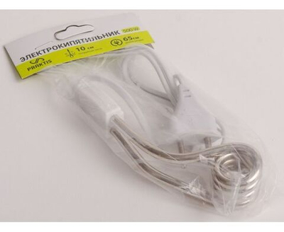 Кипятильник 0,5 кВт, размер на стакан, 220V, шнур 65 см, погружная часть 10см