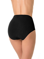 Трусы с высокой линией талии из мягкого перфорированного хлопка (Размер: 4X) (Цвет: черный)