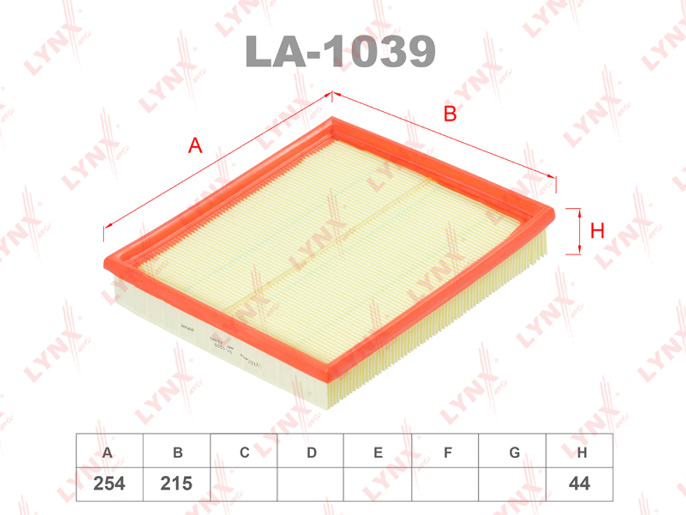 Фильтр воздушный  LYNX   LA-1039