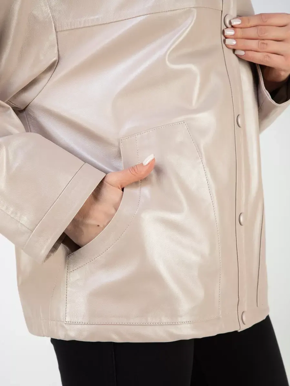 Кожаная куртка демисезонная оверсайз