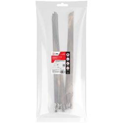 Кабельная стяжка (хомут) стальная AISI 304 ЭРА NO-225-252 7.9 x 200 мм 10 шт | Кабельные стяжки (хомуты) стальные