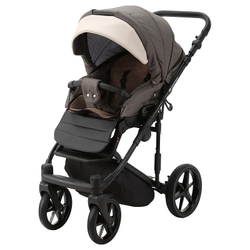 Детская коляска Adamex Amelia 2 в 1 AM210-TIP (КОРИЧЕВ+ СВ.БЕЖ.КОЖА)