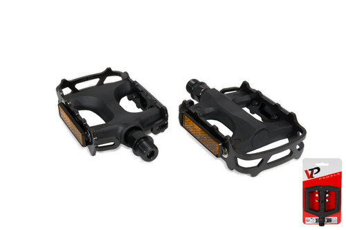 Педали VP MTB пластиковые/алюминиевые, 103 x 64.5мм, резьба 9/16", полимерные подшипники, черные(50)