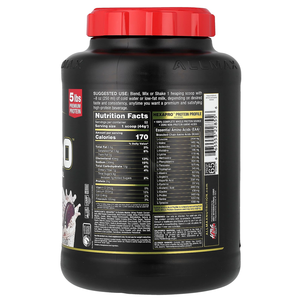 ALLMAX, Hexapro™, высокобелковая смесь для низкокалорийного питания, печенье и сливки, 2,27 кг (5 фунтов)