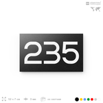 Номер на дверь 235, табличка на дверь для офиса, квартиры, кабинета, аудитории, склада, черная 120х70 мм, Айдентика Технолоджи