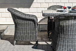 "Равенна" плетеное кресло из искусственного ротанга, цвет графит