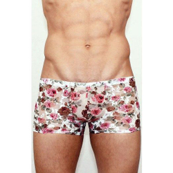 Мужские трусы боксеры белые с розами Romeo Rossi Boxer RR00227