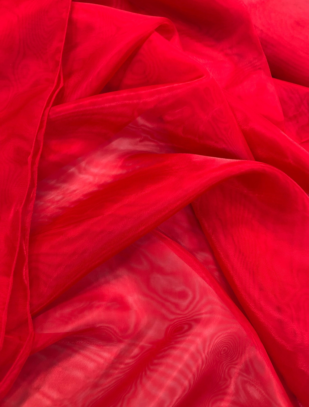 Ткань Микровуаль красная с утяжелителем, арт. 324898