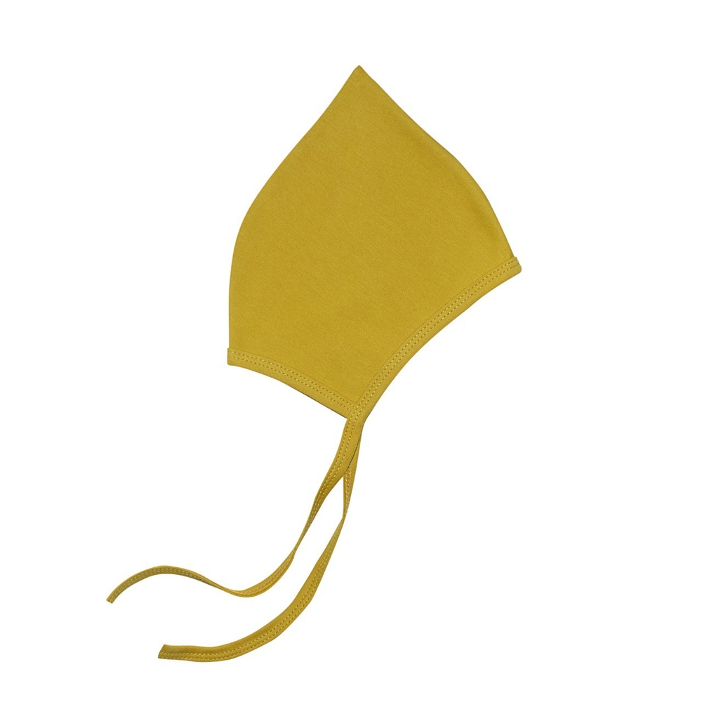 Шапочка для новорожденного горчица